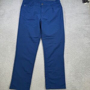 Turtleson Mens Performance 5-Pocket Golf Pants Blue Stretch Chino Size 38x30